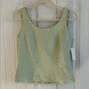 Tahari Light Sage Green Scoop Neck Tank
